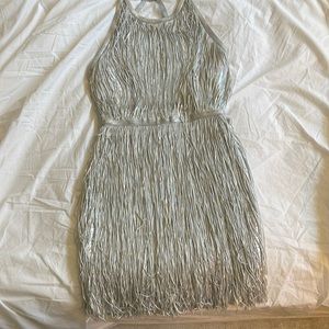 Silver fringe dress
